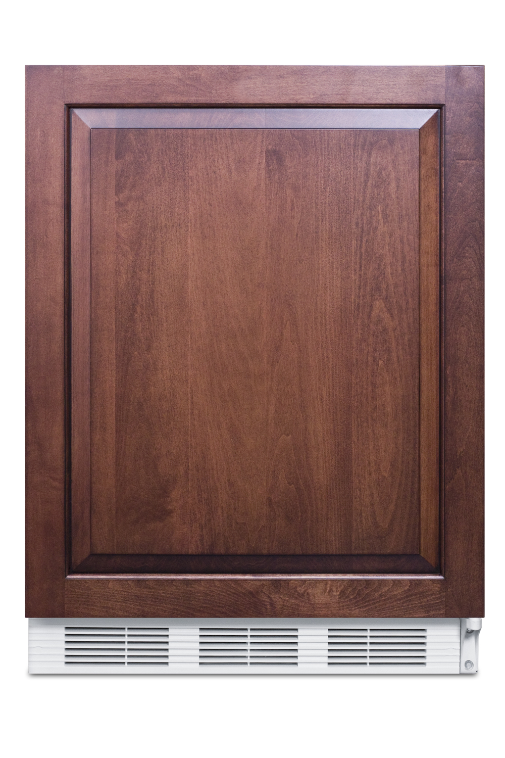 ADA compliant built-in undercounter refrigerator-freezer for residential use, cycle defrost with deluxe interior, panel-ready door, and white cabinet